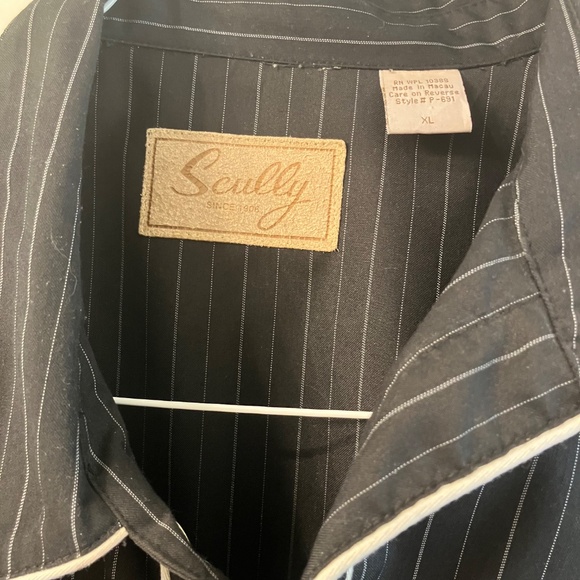 Scully pinstripe, diamond pearl snap long sleeve shirt - Picture 4 of 5